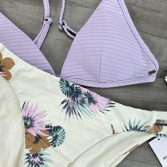 🔆RVCA🔆RIP CURL🔆PREMIUM SURF BANDED FIXED ROMEO FLORAL FULL BIKINI SET - Picture 7 of 13